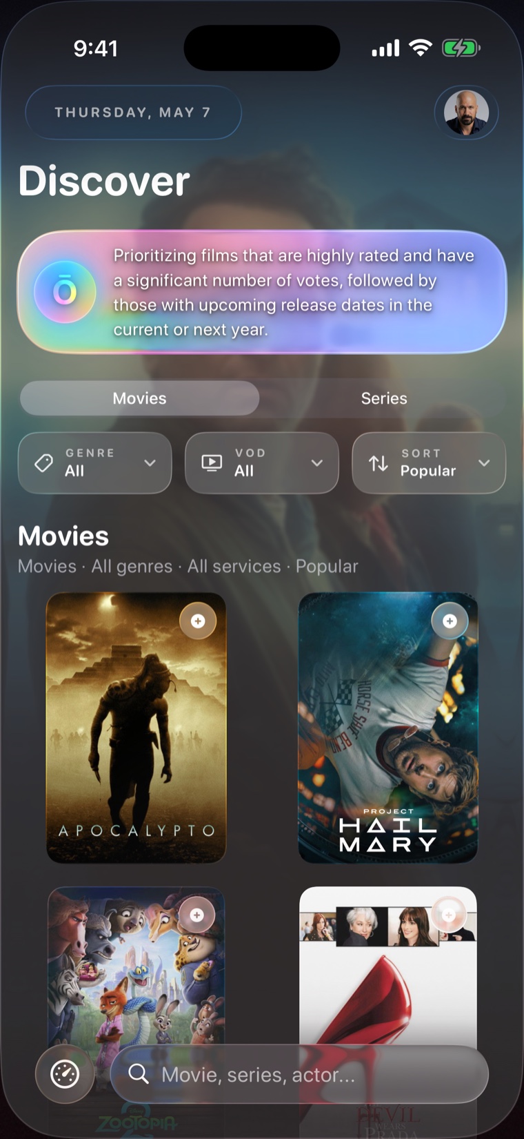 Ōrea TV Calendar screen